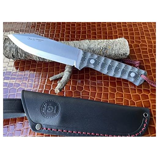 NIETO- 1045-M. Cuchillo Miguel Nieto CHISQUERO. Mango Micarta. Funda de cuero. Herramienta para Caza, Pesca, Camping, Outdoor, Supervivencia y Bushcraft