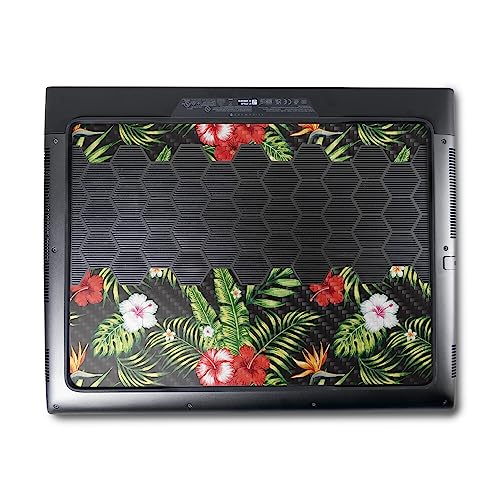 Image of MightySkins Carbon Fiber Skin Compatible With Alienware M18 R1 (2023) Full Wrap Kit - Dark Hibiscus | Protective, Durable Textured Carbon Fiber Finish | Easy To Apply & Change Styles | Made in the USA