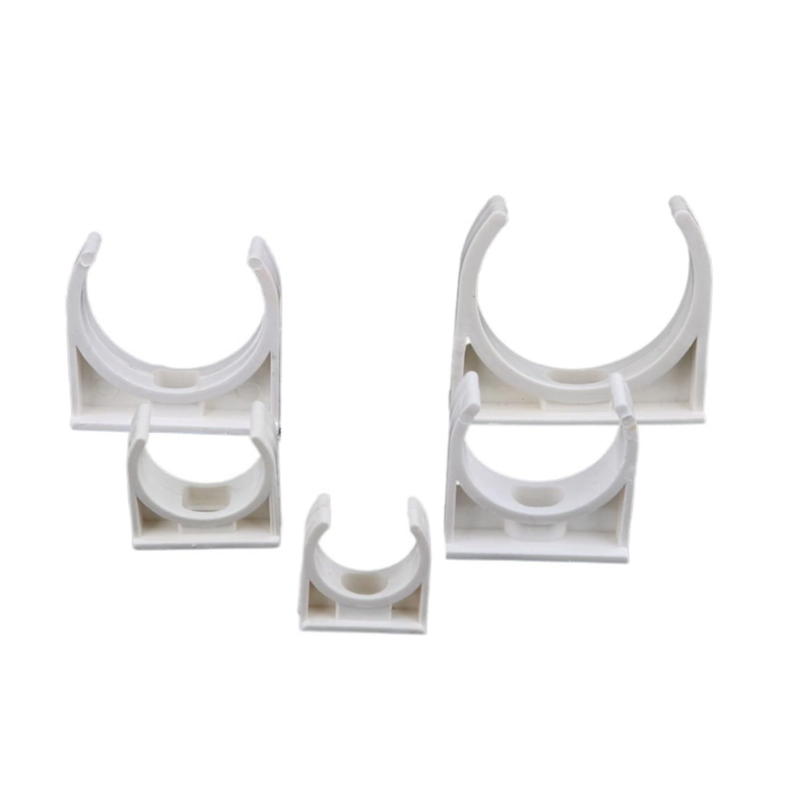 Plastic Clamps， Brake Pipe Clips wat PVC Pipe Support Clamps White Multiple Sizes Pack of 10(16mm)