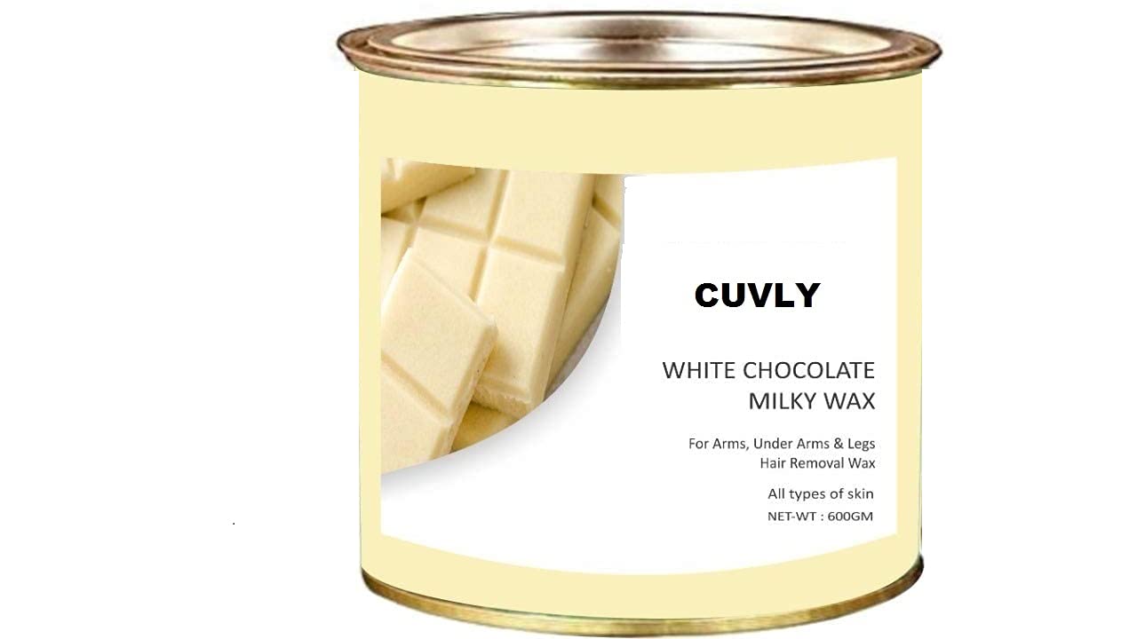 CUVLY® Wax Waxing Hair Removal Wax white chocolate 600g + 600g (Pack Of 2) strip 70pcs + knife Wax Combo Kit