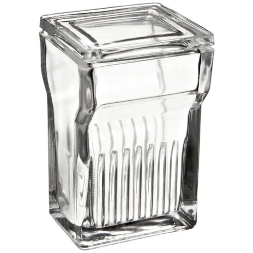 Hellendhal Coplin Square Staining Jar, Glass Lid, for 9 Slides, 100ml, Karter Scientific