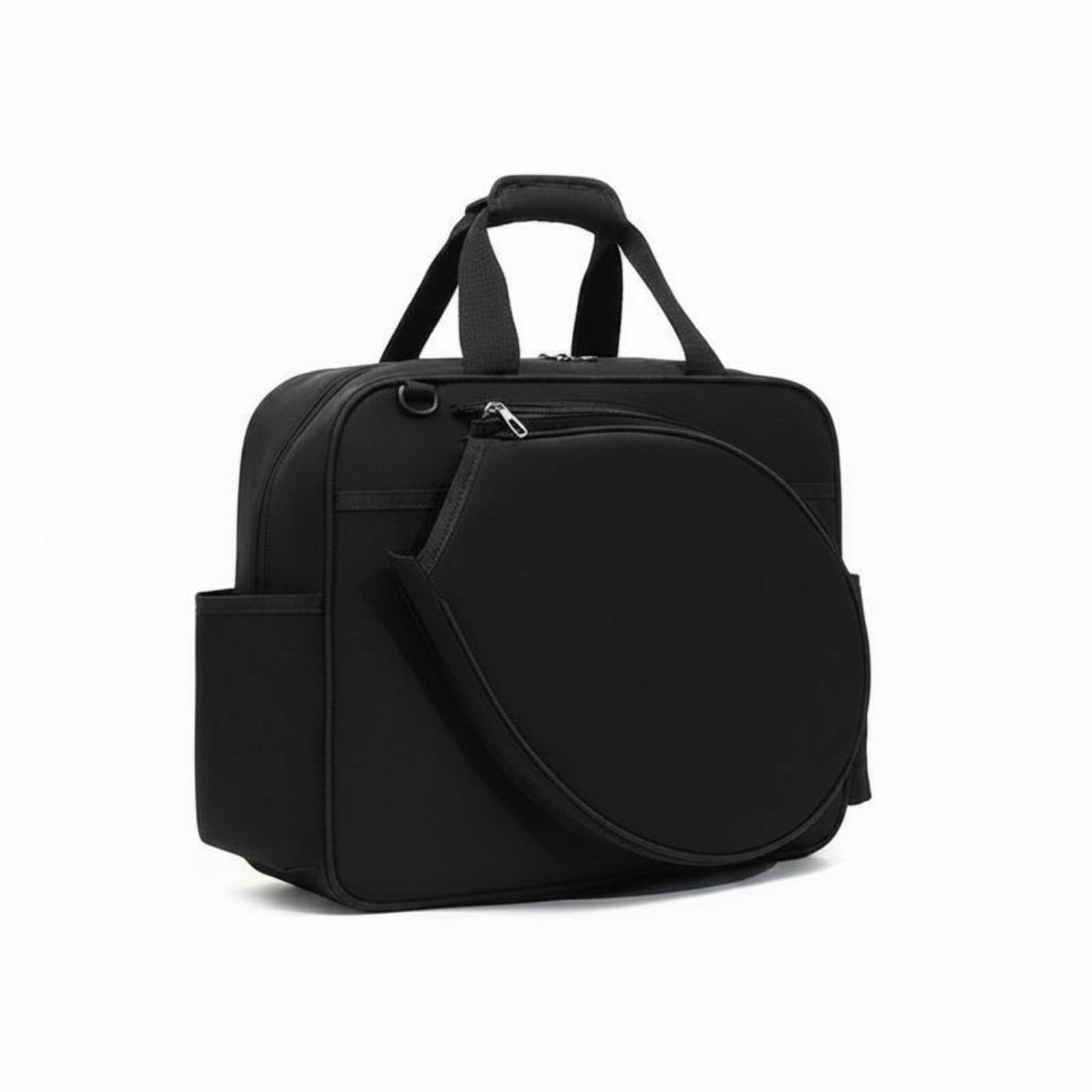 rockible Tennis Racket Case Borsa Racchette Borsa Tennis Sacca Sport Borsa Spalla in Tela Resistente All’acqua Dedicato per 2 Racchette Adatta a Campo Palestra, Nero, BordoNero