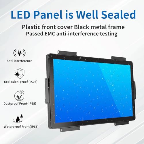 Image of 27 Inch Open Frame Touch Monitor, PCAP 10-Point Touch Industrial Touchscreen Monitor, with HDMI /VGA /DVI Interface, Active Matrix TFT LCD,LED Backlight, with VESA Mount