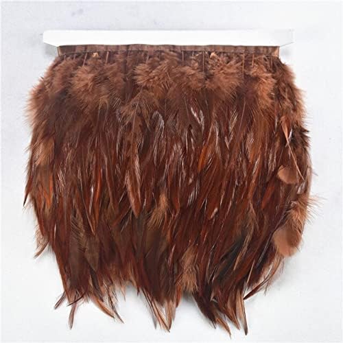Zamihalaa - 5M 10Meter ArmyGreen Colored Saddle Rooster Feather Fringe Trim10-15CM Pheasant Feathers for Crafts Decoration Ribbon DIY Plumes - 5 Meters