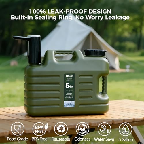HAIGE Cantimplora de 5 galones con bomba táctil automática para camping y senderismo miniatura 5