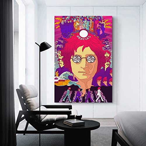 Poster The Beatles – Master of Music – Peinture décorative sur toile – Impression moderne pour chambre à coucher – 60 x… - Les Beatles, Paul McCartney, John Lennon, RIngo Starr, George Harrison Poster The Beatles - Master of Music - Peinture décorative sur toile - Impression moderne pour chambre à coucher - 60 x… – Image 4
