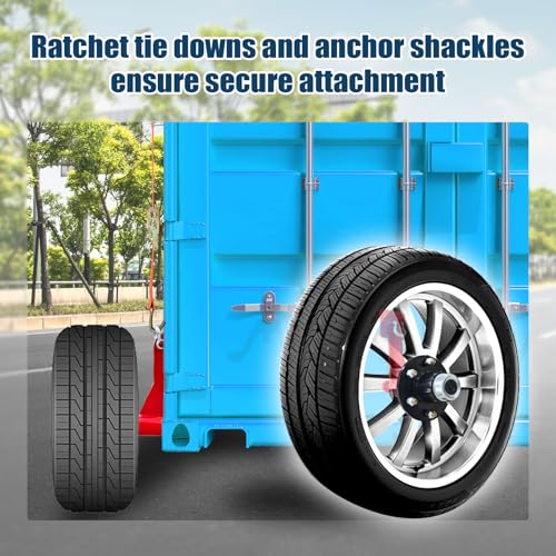 2-Pack Container Wheels 6-Lug Wheel Kit, Heavy-Duty Shipping Container Axles with Heavy Duty Ratchet Tie Down-Moves 20ft - 40ft, Shipping Container,Container Fittings - Thumbnail 4
