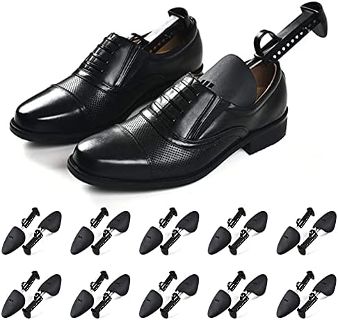 PHABULS 10 Pairs of Shoe Trees I Adjustable Length Shoe Trees for Men I Shoe & Boot Trees I Men Shoe Tree Stretcher Boot Holder Organizers I Shoe Form Plastic I Heel Support (10)