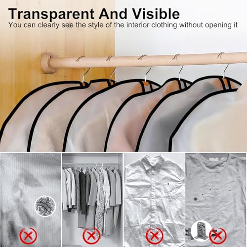 3 Pcs Dress Bags Coverss, 60 x 140cm Long Dress Covers Garment Bags for Hanging Clothes Protector Bag, Waterproof Dustproof Clothes Covers with Zip, for Wedding Dresses Suits Coats Jackets Garments - Image 6