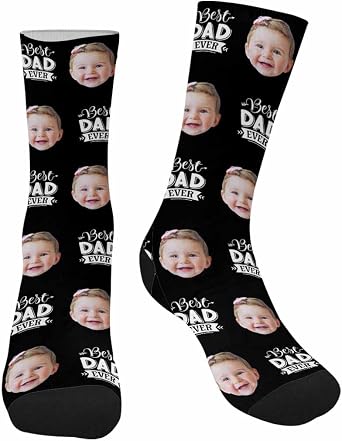 InterestPrint Custom Face Socks for Men Women Personalized Photo Socks for Dad