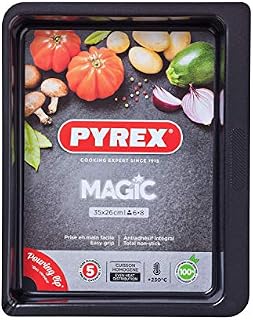 Pyrex 1452074 - Magic - Rectangular Metal Oven Dish 4.60 L / 35 x 26 cm, Black