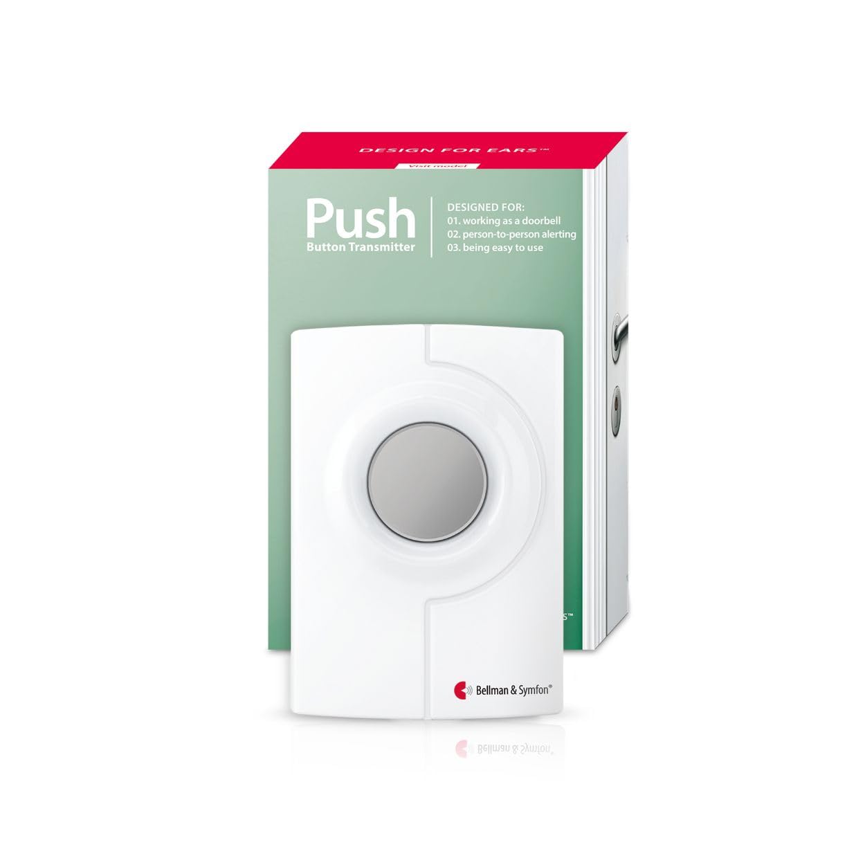 Bellman & Symfon Push Button Transmitter โ Visit Smart Home System Component - Deaf and Hard of Hearing โ Doorbell and Wearable Call Button Alert Device for Seniors with Hearing Loss Support