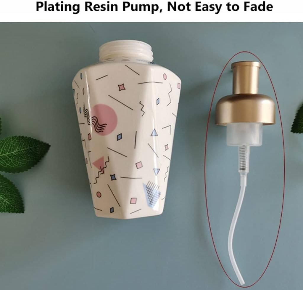 soap Dispenser,Bathroom Accessories, Creative Pressing Ceramic with Resin Press Pump for Bathroom Vanity Countertop, Kitchen Sink - Save on Soap, 6x18cm/340ml (Color : A)