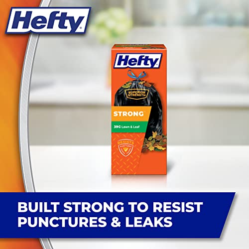 Image of Hefty Strong Lawn and Leaf Large Trash Bags, 39 Gallon, 18 Count (Pack of 6), 108 Total