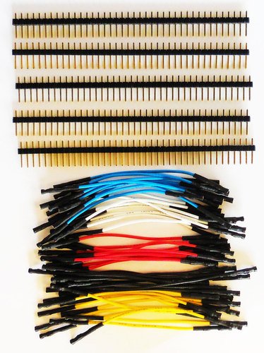 Qty. 10 of Yellow, Blue, Red, Black & White 3" Female Jumper Wires and 200 Headers