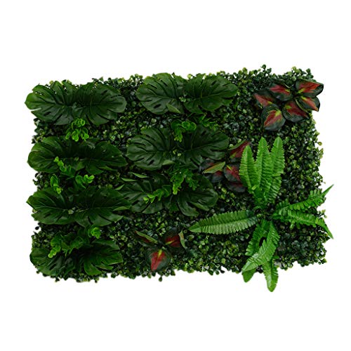 Shiwaki - Paneles de plantas verdes realistas para decoración de suelo de pared para interiores y exteriores, diseño de hojas de plátano