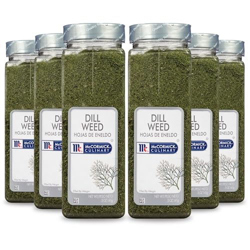 McCormick Culinary Dill Weed, 5 oz (Pack of 6) - Six 5 Ounce Containers of Dried Dill Weed Seasoning For Back of House Use, Best in Stuffings, Dips, Soups, Seafood and More