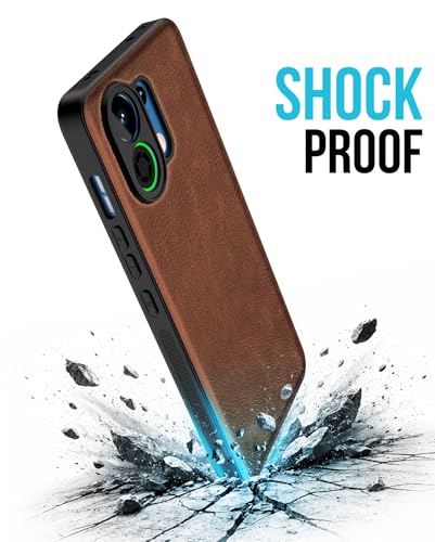 Image of Kapa Tux Leather Back Cover for Oppo K13 Turbo / K13 Turbo Pro | Slim Shockproof Camera Protection Bumper Case (Brown)