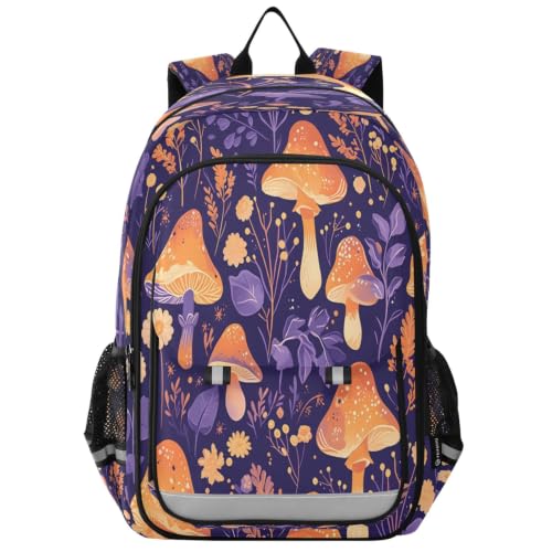 Sac à dos scolaire mignon fleurs et champignon pour enfants