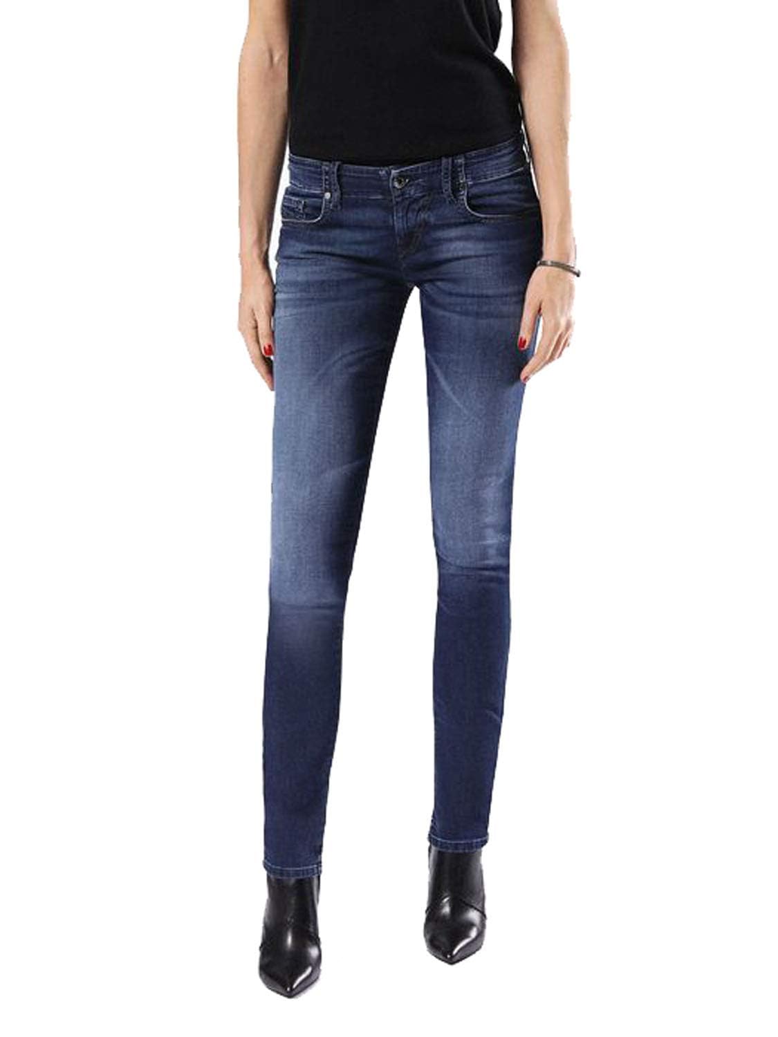 Diesel (W23 L31) Grupee Ne 0674Y Womens Denim Jogg Jeans Slim Fit Skinny Sweat Pant Blue
