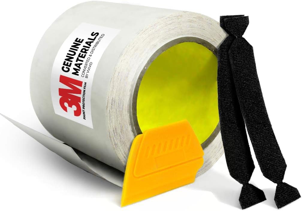 VViViD 3M Clear Paint Protection Vinyl Film 4 Inch Wide Choose Your Size Including Tools (4 Inch x 180 Inch Large roll)