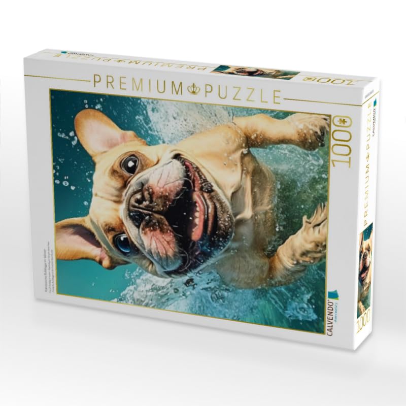 CALVENDO Puzzle 'Französische Bulldogge Im Wasser' – Foto-Puzzle Für Erwachsene, Legemaß 48x64 Cm