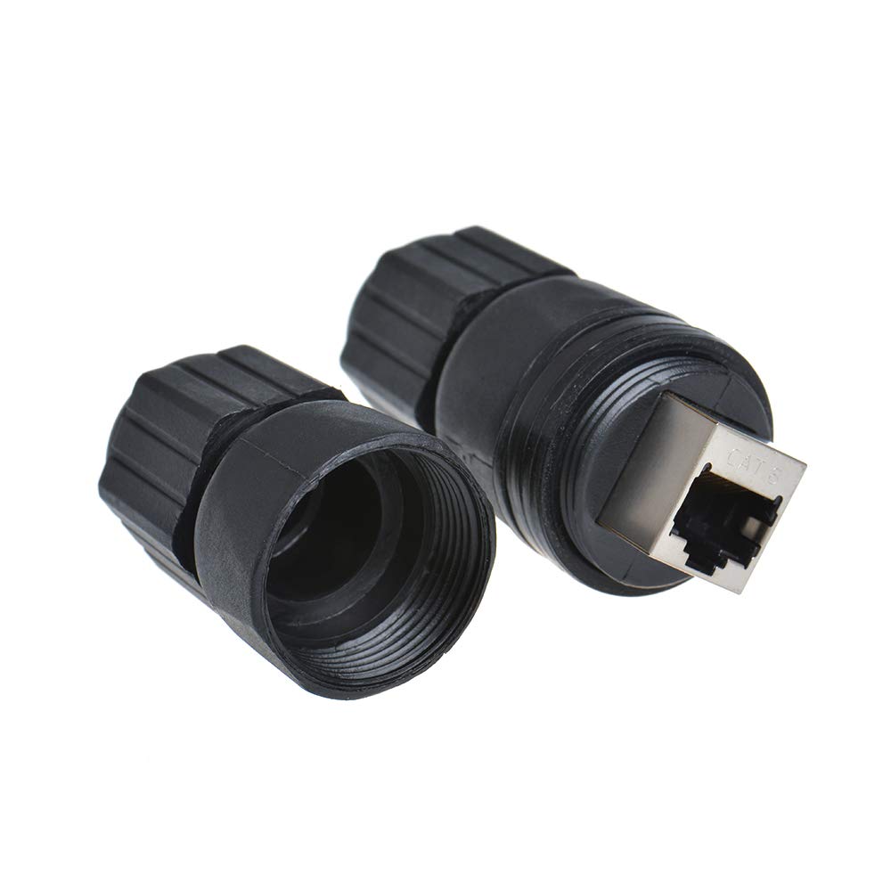 Lot de 5 connecteurs M25AP2 blindés RJ45 étanches Cat5/5e/6 8P8C IP67 Ethernet LAN connecteur double tête adaptateur femelle vers femelle