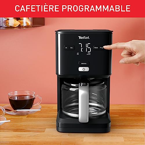 TEFAL SMART'N LIGHT Elektrische Kaffeemaschine schwarz, 1,25 l, programmierbar, 24 Stunden, Aroma-Funktion nach 30 Minuten, tropffrei, CM600810 – Bild 4