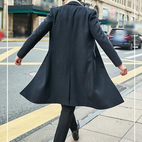 Manteau de laine hommes col montant parka slim fit business veste automne hiver - 2