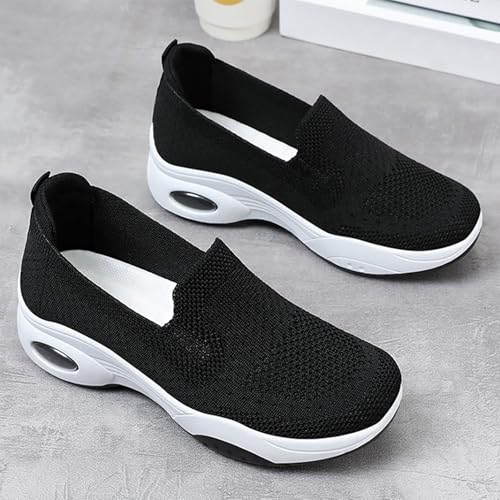 Women'S Mesh Slip-On Orthopedic Sneakers Lightweight Breathable with Arch Support Air Cushion Wedge Yaoyao Shoes for Diabetes Arthritis Nurse Walking Shoes3
