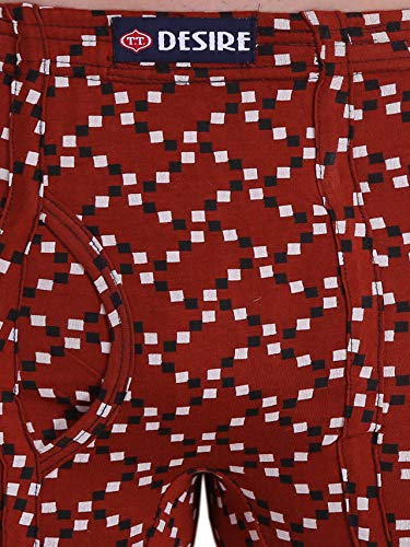 Image of T.T. Pure Cotton Printed Trunks for Men | Regular Fit | Snug Fit | Long Trunks | Inner Elastic | Soft and Comfortable |Assorted Prints| Pack of 3