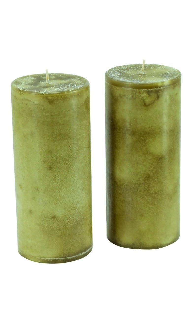Candele per l'Avvento/Candele a Colonna/Candele (Safe Candle) – Grande Scelta – Corona dell'Avvento/Ghirlanda di Natale/Candele di Natale, Olive, XL & Breit: Höhe 18cm / Ø 8cm - 2 Stück