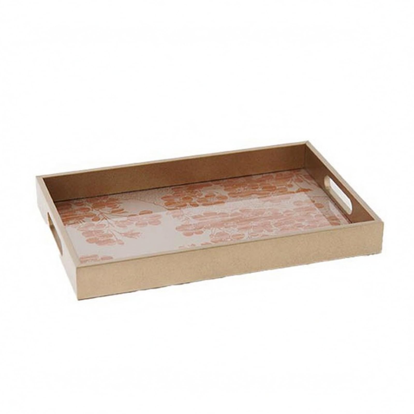 Bandeja Decorativa Elegante, 40.5x26.5x4.5cm, Estambre Dorado