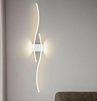 Led Wall Sconce, Modern Gold Indoor Lighting, Up Down Aluminum Wall Lamp, Dimmable 3 Colors, 100Cm Long for Living Room, Bedroom, Hallway Decor,Bianco 80 * 15cm