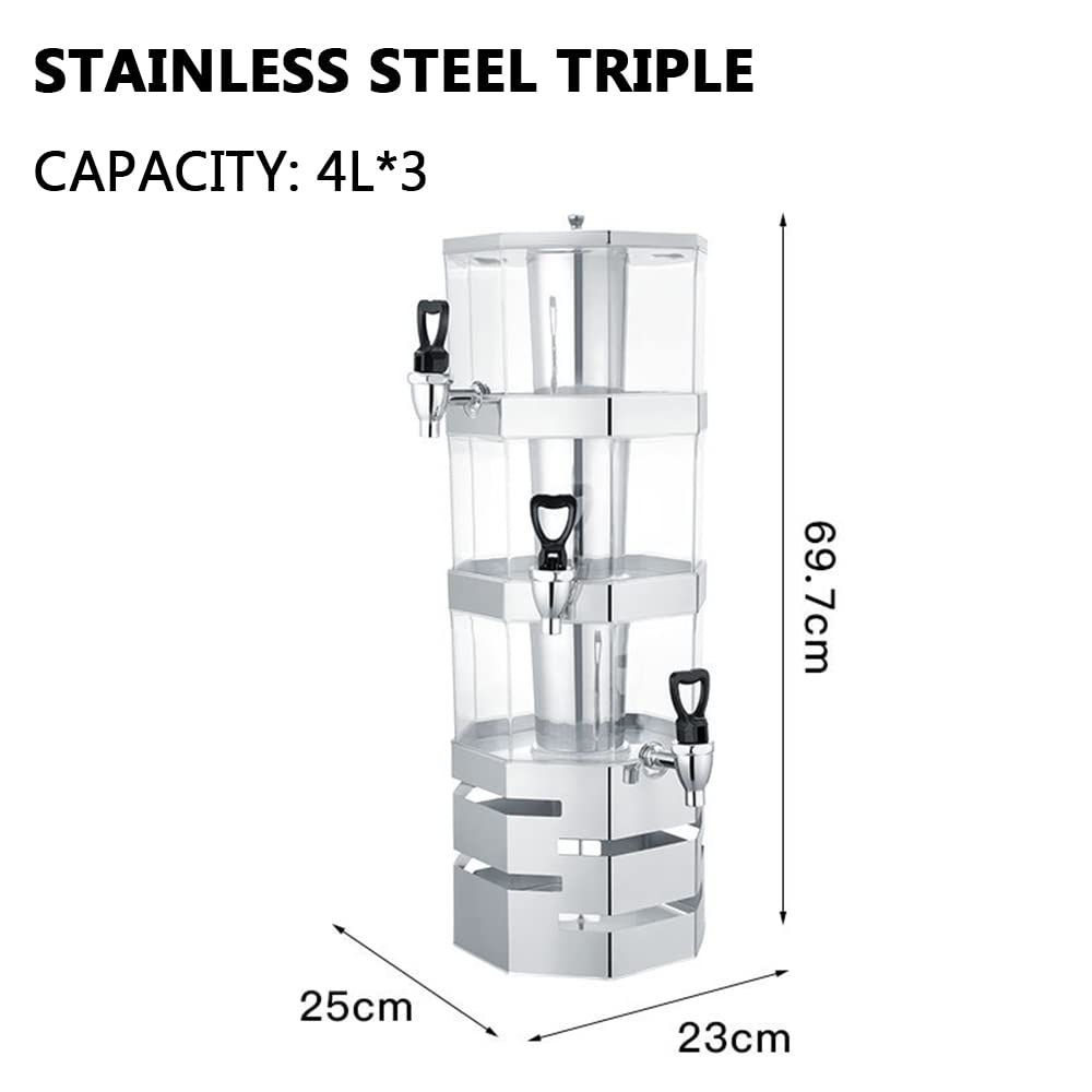 Dispensador Comercial de Bebidas frías y Calientes de Varias Capas superpuestas, Cubo de Bebidas frías para Desayuno Tipo bufé de 4 l, 8 l y 12 l para jugos, Bebidas, Leche, café y Vino Tint
