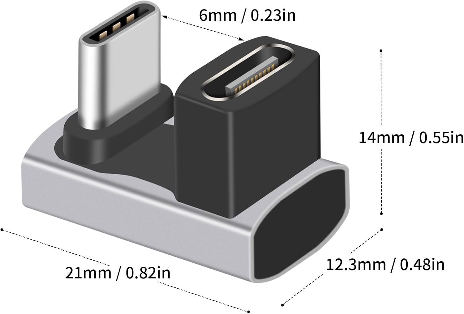 Danfetsoy 2-Pack 240W U Shape USB C Adapter, 40Gbps 180 Degree USB C Male to Female Adapter 40Gbps PD 240W Suitable for Power Bank, Phone, Laptop, Switch,etc image 4