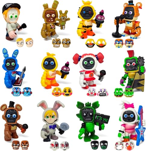 YZR 48pcs Freddys Figures 5 Nights Figures include 12pcs Figures 12pcs Accessories 24pcs Interchangeable Masks for Game Fans