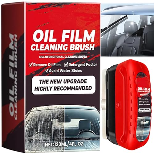 Lomeya Car Glass Oil Film Cleaner & Eliminator - Automotive Cleaning Brush for Windscreen, Water Stain, and Oil Film Reduction