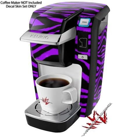 Decal Style Vinyl Skin compatible with Keurig K10 / K15 Mini Plus Coffee Makers Purple Zebra (COFFEE MAKER NOT INCLUDED)