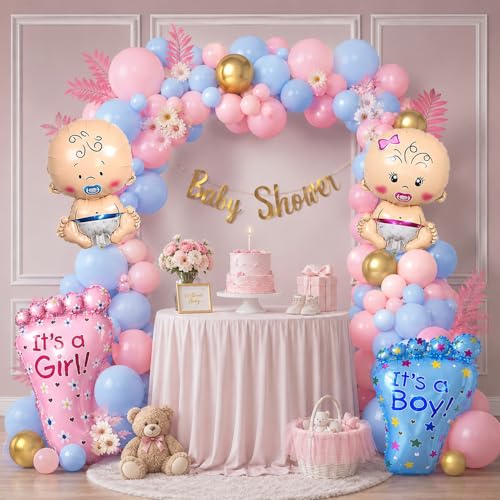 Image of Party Propz Baby Shower Decorations Kit - 34 Pcs Baby Shower Balloons with Banner, Mom To Be Decoration Items Set, Foil Balloons, Maternity Props for Photoshoot (Cardstock, Latex)