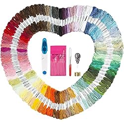 Bordadora De Mano Hilos de Bordar,100 Colores Hilo de Bordar con Herramientas Hilos de Punto de Cruz para Costura, Punto de Cruz,Kit de Inicio de Bordado para Adultos,Niños y Principiantes