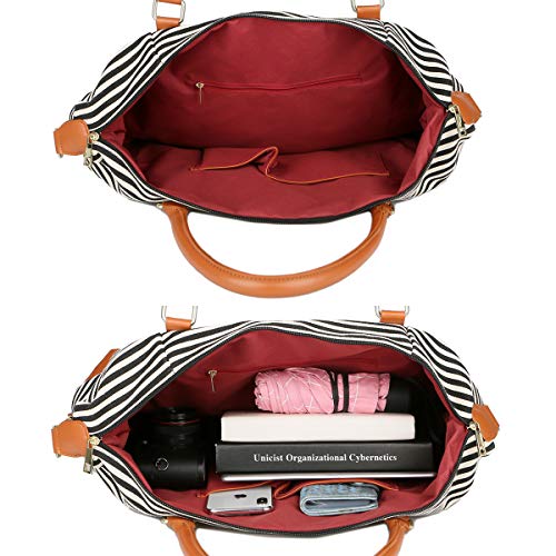 BAOSHA HB-28 Ladies Women Canvas Travel Weekender Bag Overnight Carry-on Duffel Tote Bag (Blue)