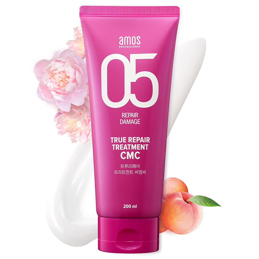 AMOS PROFESSIONAL True Repair Hair Treatment 6.7 oz | Deep Conditioning Hair Mask for All Hair Types and Dry, Damaged, Bleached Hair | Anti-Frizz, Hydration Conditioner with Argan Oil and Jojoba Oil