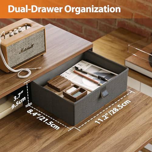 Image of Agilestic L-Shaped Electric Standing Desk, 63x55 Inch Ergonomic Adjustable Height Desk with Storage, Stand Up Corner Desk Sit Stand Computer Table Power Outlet & LED Lights, Office Table, Dark Walnut