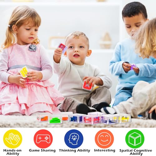 Goldge AGFAHL7008 24 Pcs Balance Iq Maze Game Toy Set - Mini 3D Brain Maze Puzzle Cubes In A Box. Fun Party Favor Games And Ideal Prizes thumb #4