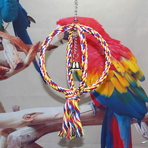 LitewooBird Swing Toy Colorful Cotton Rope Perches for Parrots Budgie Parakeet Cockatiel Conure Finch Lovebird