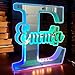 AMBMCCM Personalized Name Letter LED Lights, Custom Initials Neon Lights, Acrylic Mirror Neon Lights, Bedroom Wall Art Table Home Decor, Glowing Name Signs, Creative Birthday Gifts
