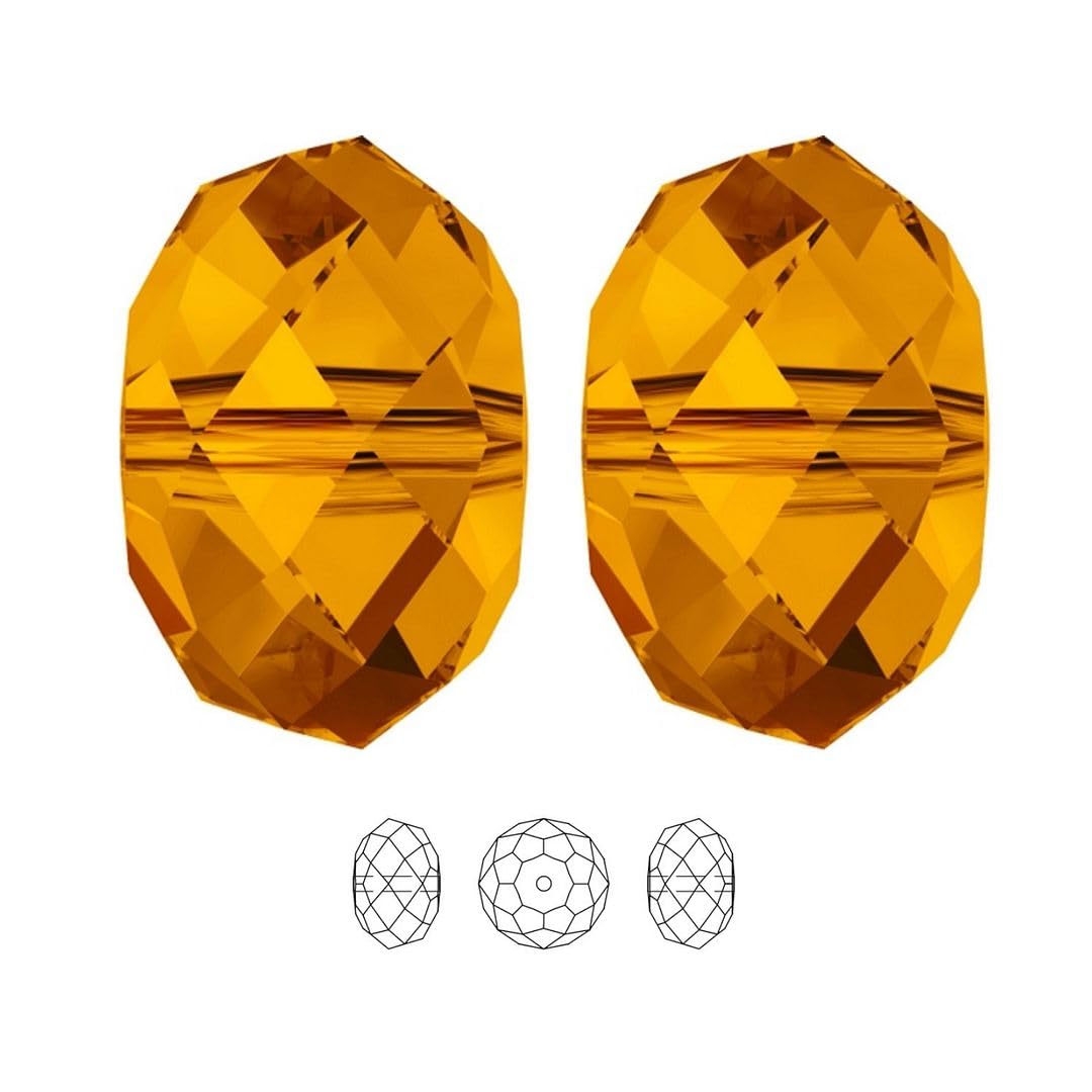 100 perline di cristallo Adabele austriaco sfaccettate da 8 mm, distanziatori solari arancioni, compatibili con cristalli Swarovski Preciosa SS1R-812 5040