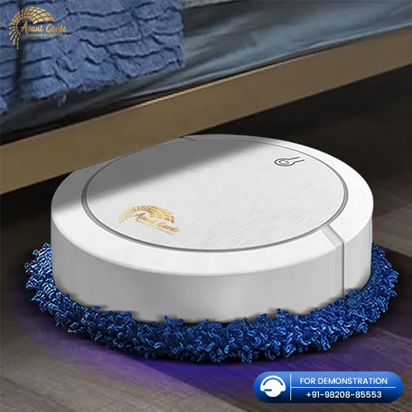 51hAIqJiXJL AVANT GARDE Robot Rotary Mopping Automatic Vacuum Cleaner with UV Lamp,1200mAh Super Battery Life,one button start,encountering obstacles,6cm Ultra-thin Body,Powerful Cleaning Cloth