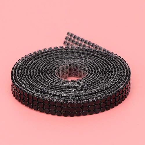 1.5m Rhinestone Ribbon, Rhinestone Wrap Roll, Rhinestone Ribbon Roll for Wedding Party Centerpiece Cake Decoration(Black) - Image 2